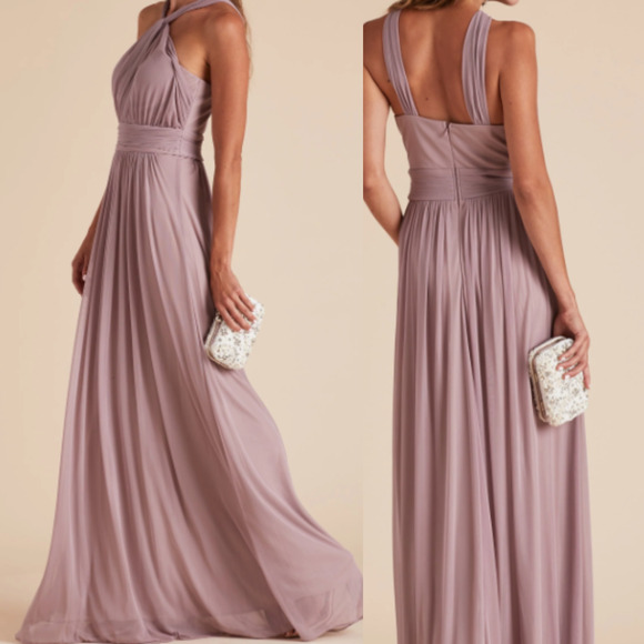 BIRDY GREY SZ M Mauve Kiko Sleeveless Halter Side Slit Formal Maxi Dress NWT b83 - Picture 1 of 10